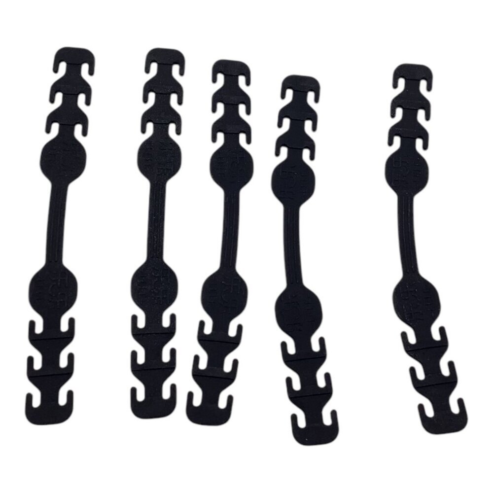 5pc Adjustable Ear‎ Hook Strap Extender Flexible Black Plastic Mask Holder